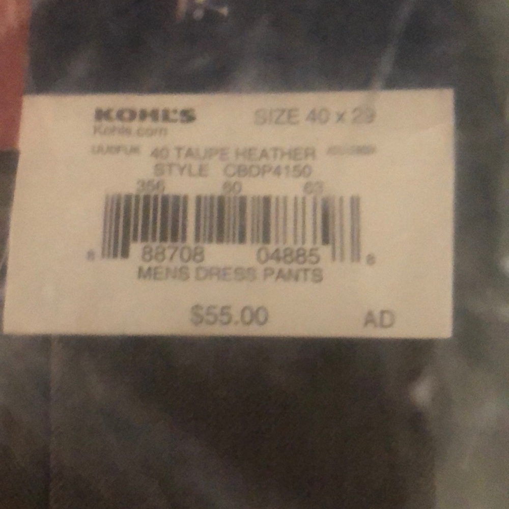 NWT men’s dress pants Croft & barrow  size 40/29